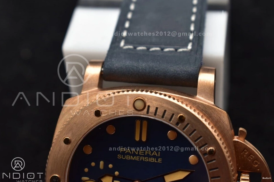 VSF Strap Blue Edition Clone 974 Blue Dial P.900 Bronzo Seasonal 1:1 Best on Calfskin PAM1074 W 0809